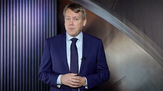 Stefan Widing, President and CEO speaking about the year 2024. (photo)