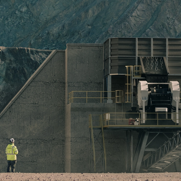 A jaw crusher in mining environment (photo)