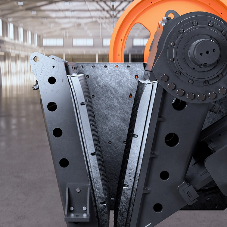 Crusher with focus on jaw plates (photo)